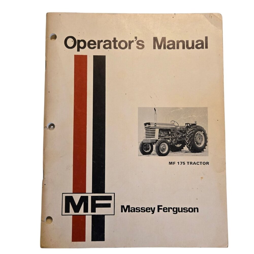 Vintage Massey Ferguson MF 175 Tractor Operators Manual Original 1974 MF175 Book